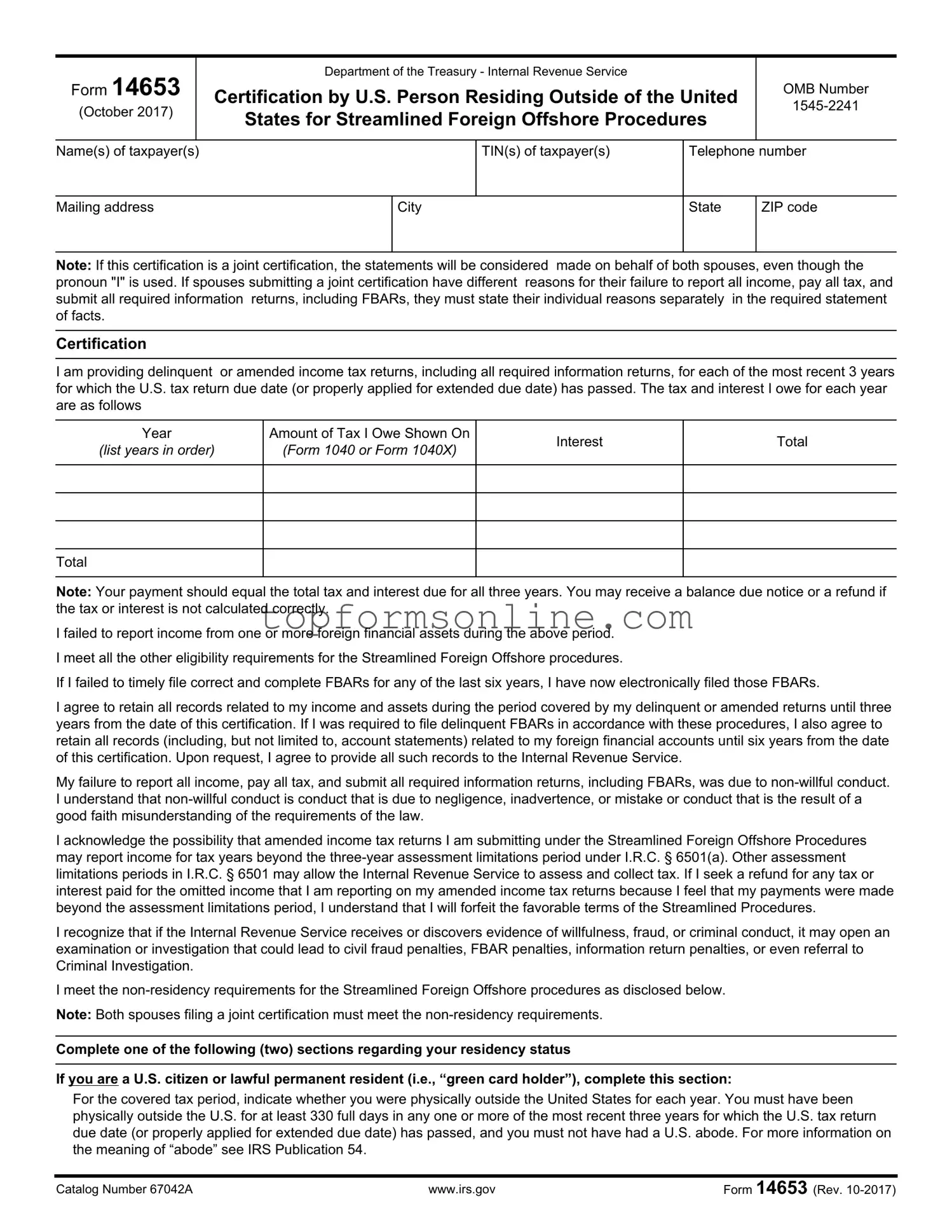 Fill Out a Valid 14653 Form