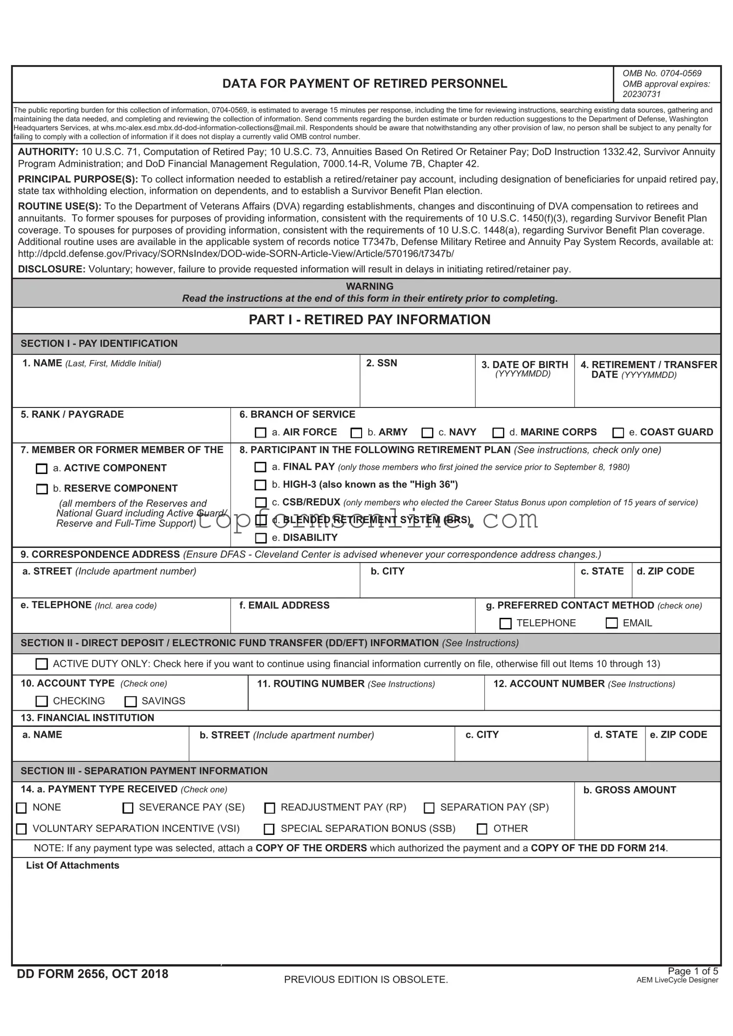 Fill Out a Valid DD 2656 Form
