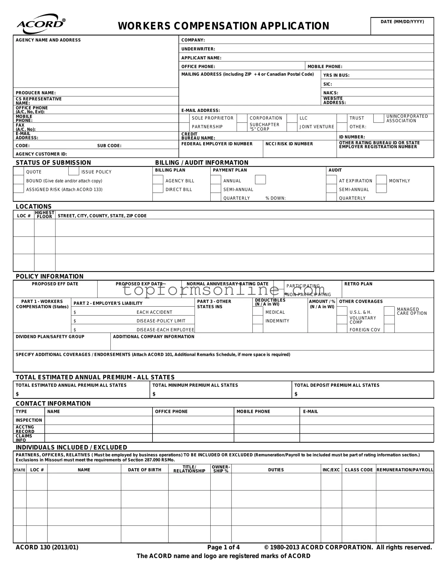 Fill Out a Valid Acord 130 Form