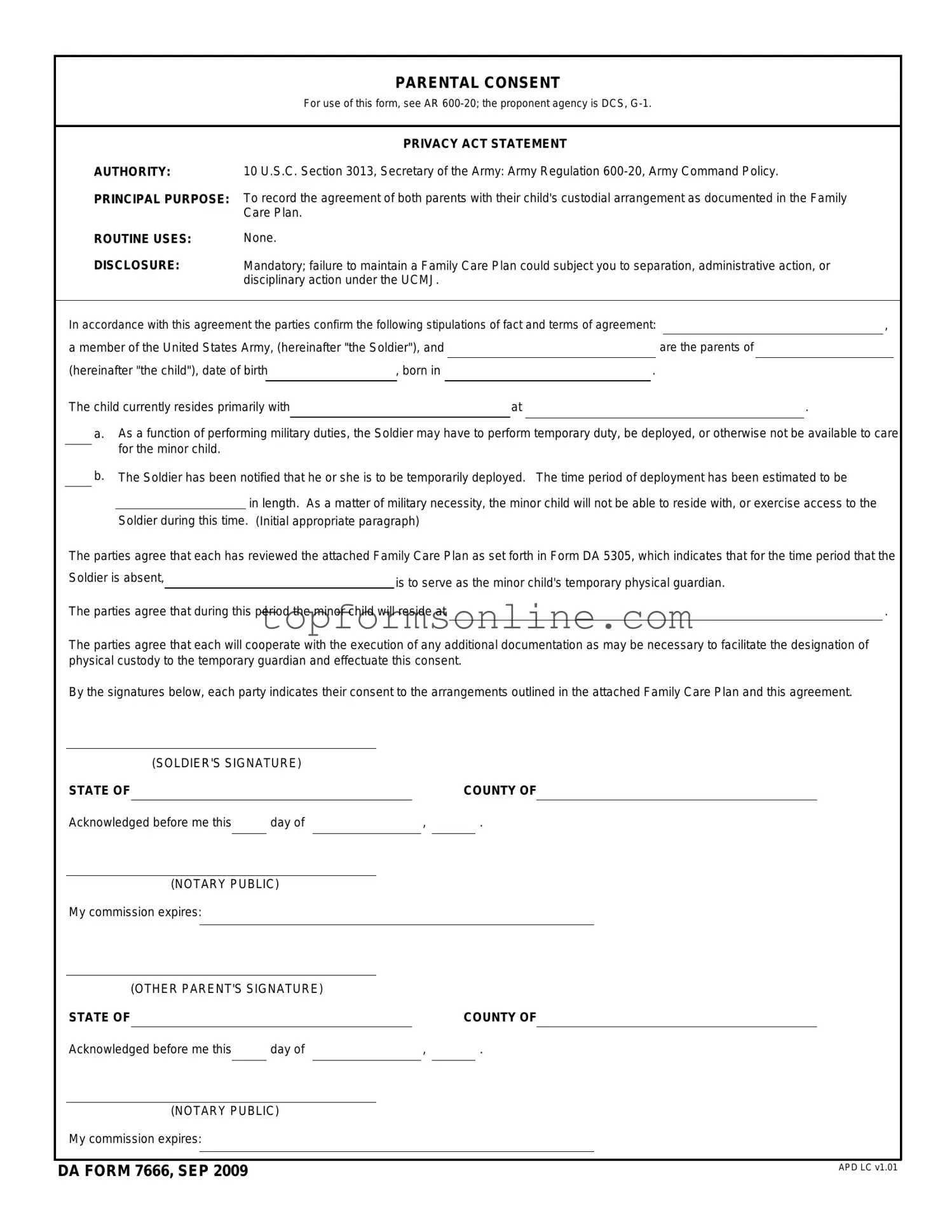 Fill Out a Valid DA 7666 Form