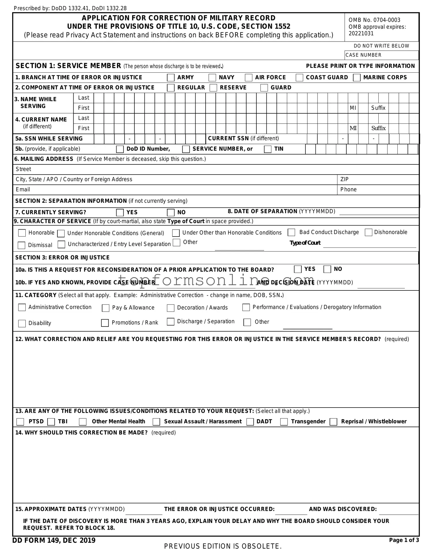 Fill Out a Valid DD 149 Form