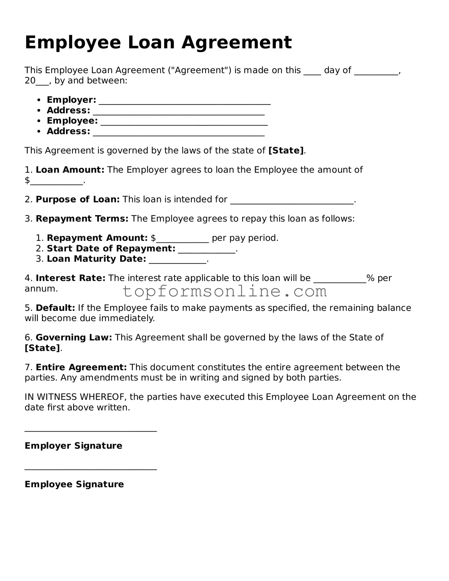 Valid Employee Loan Agreement Template