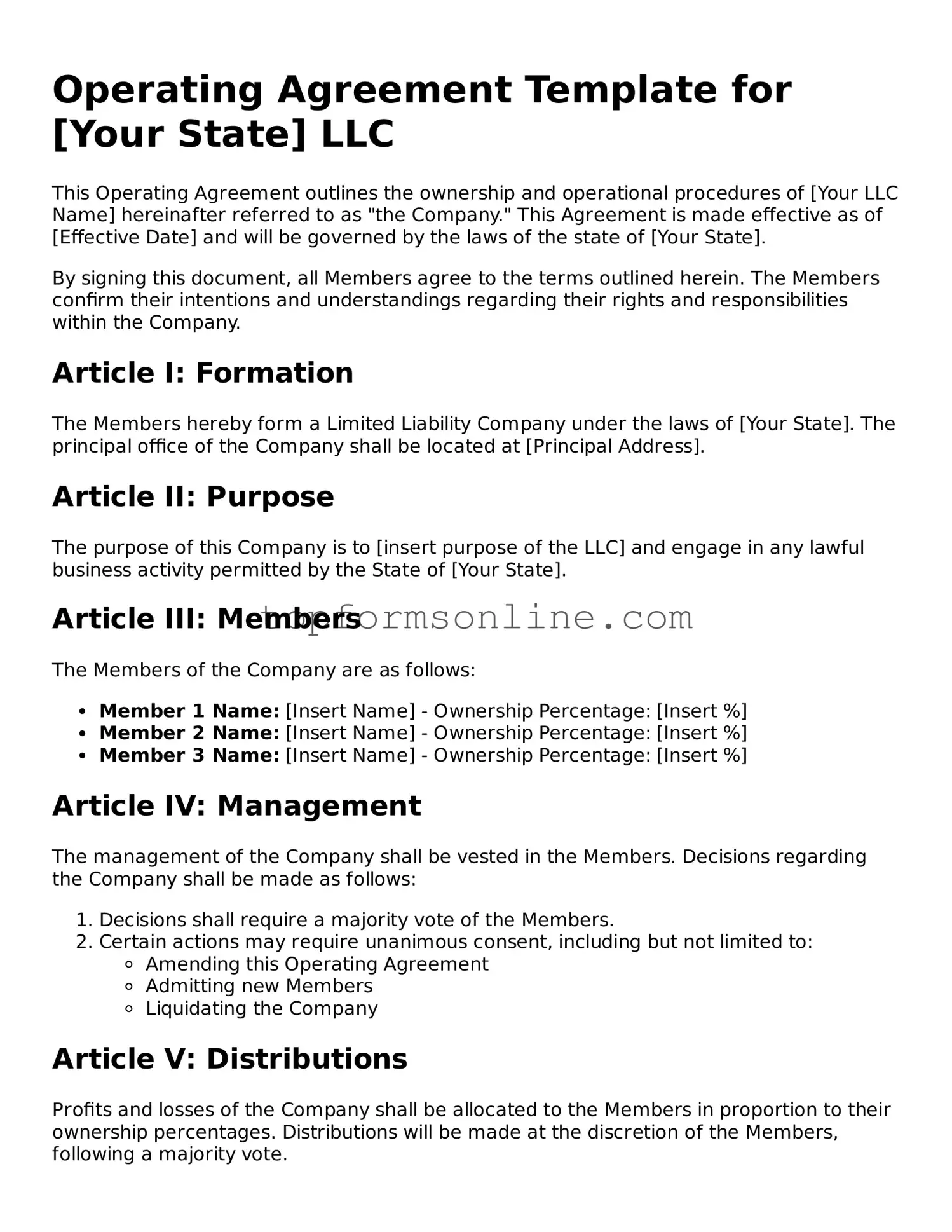 Valid Operating Agreement Template