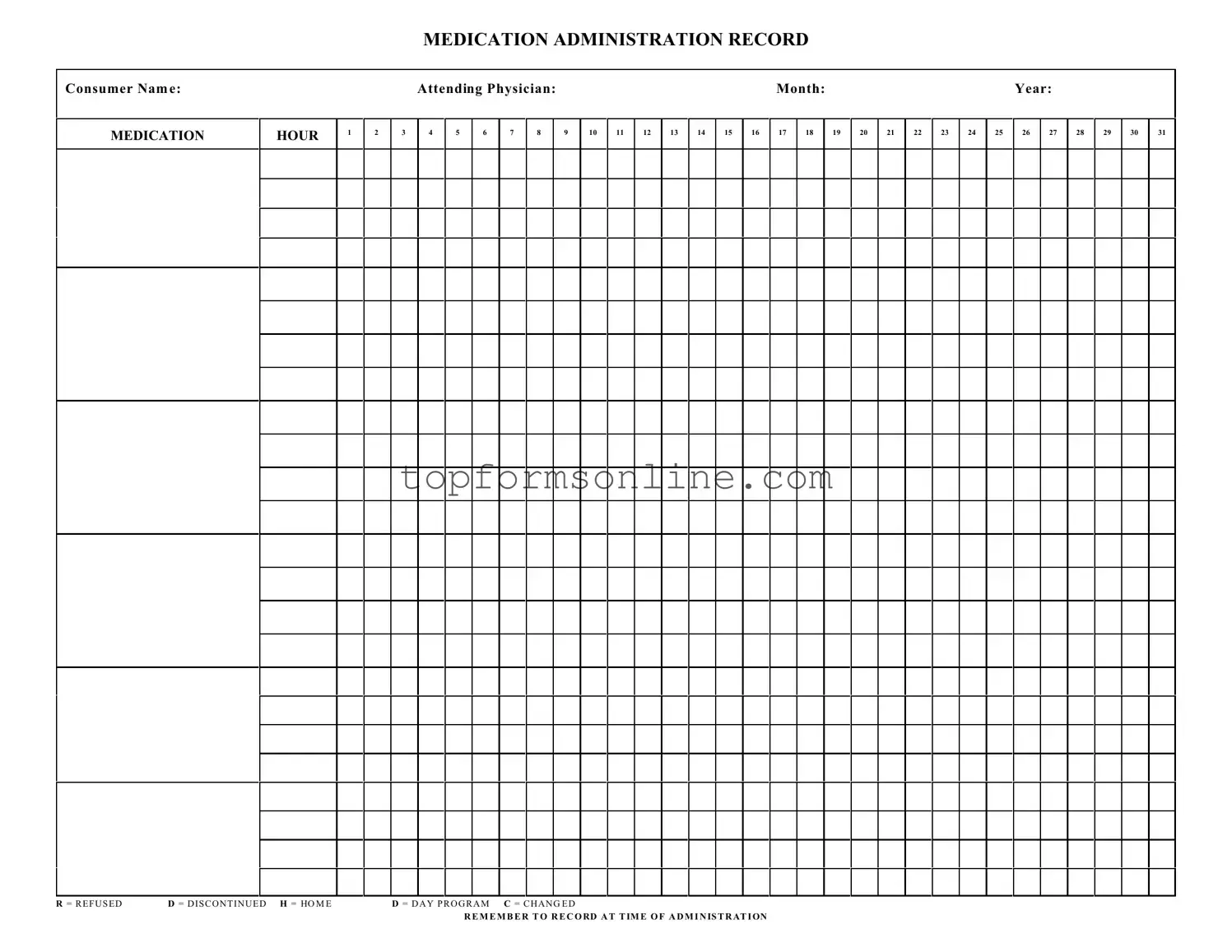 Fill Out a Valid Medication Administration Record Sheet Form