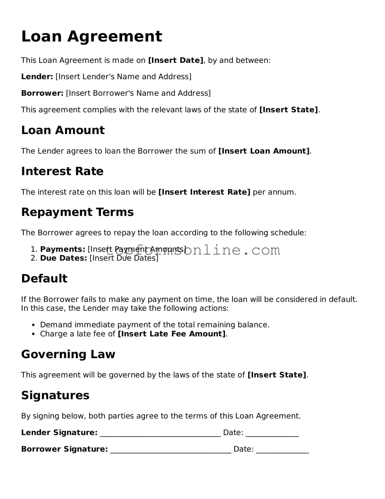 Valid Loan Agreement Template