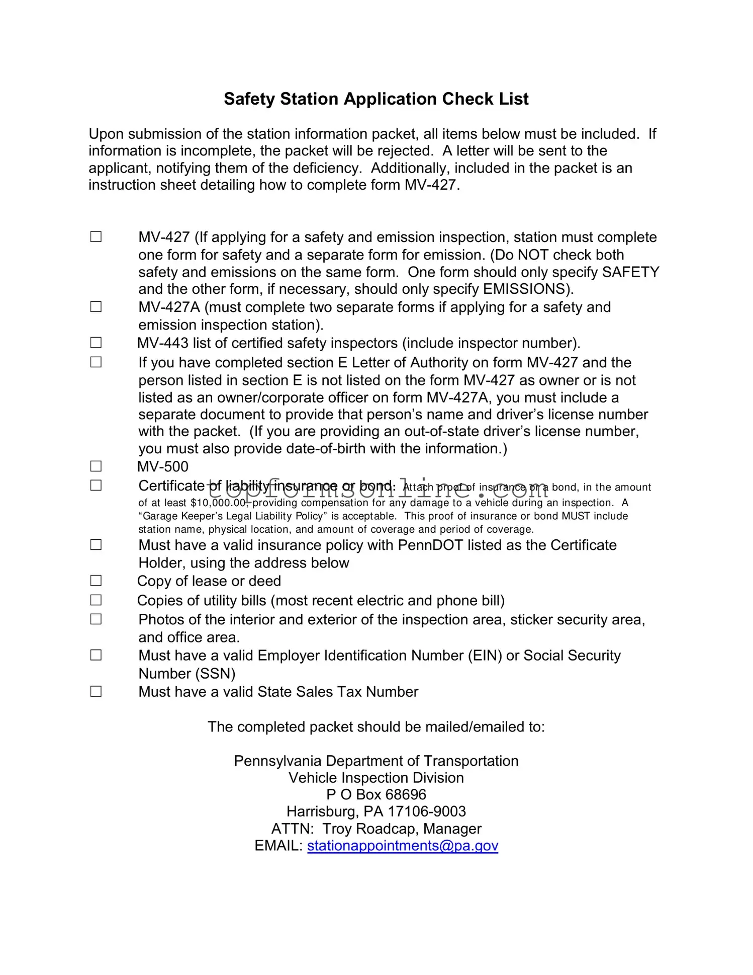 Fill Out a Valid Mv 427 Penndot Form