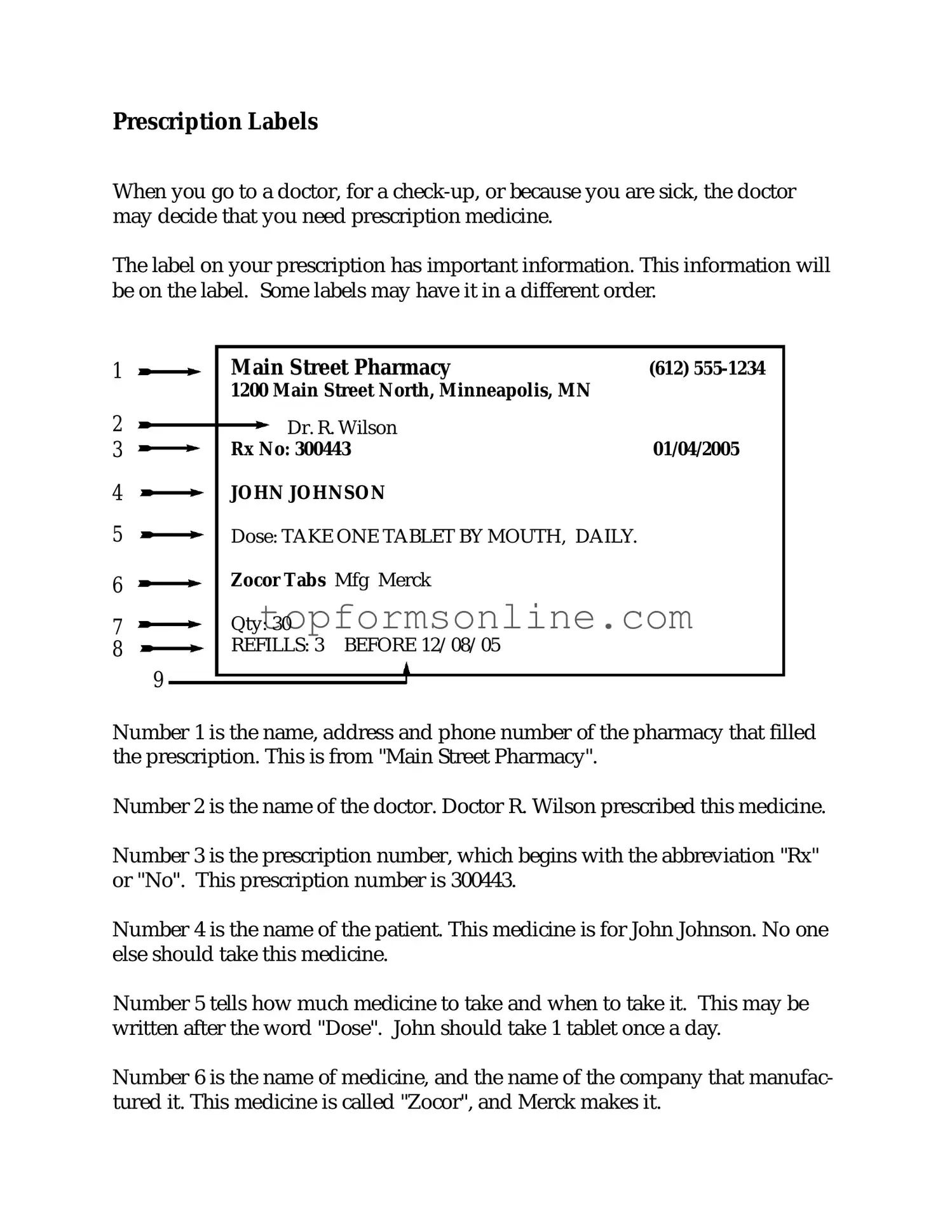 Fill Out a Valid Prescription Label Form