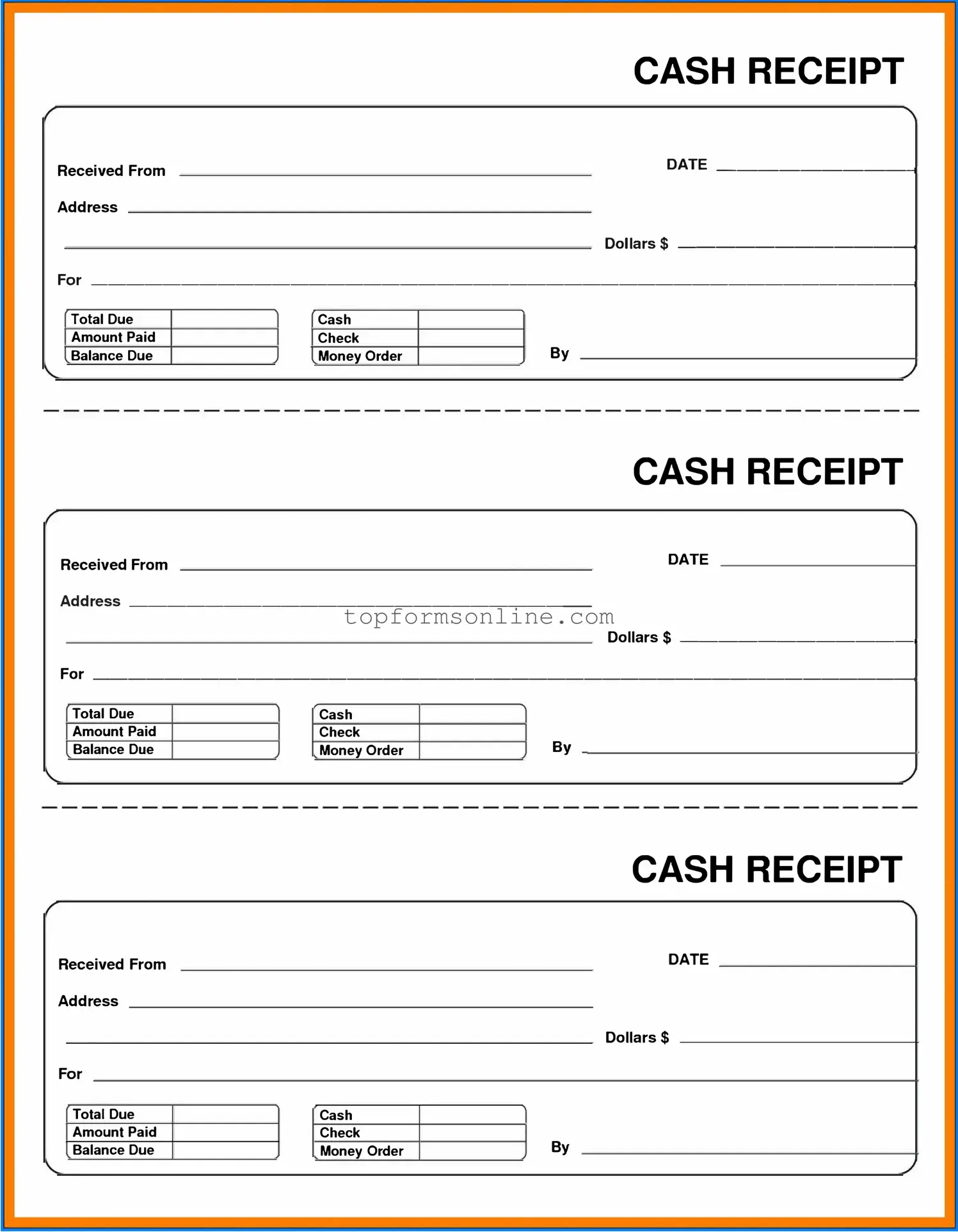 Fill Out a Valid Cash Receipt Form