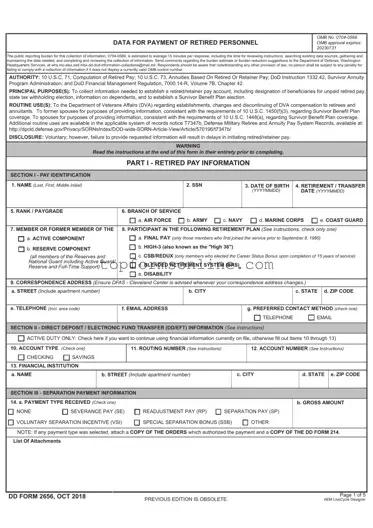 Fill Out a Valid DD 2656 Form
