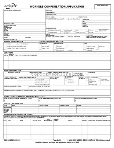Fill Out a Valid Acord 130 Form