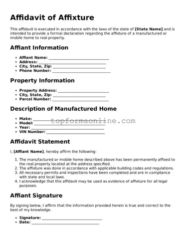 Valid Affidavit of Affixture Template