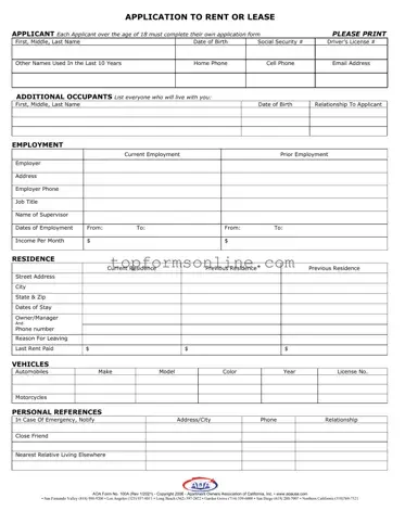 Fill Out a Valid Aoa 100A Form