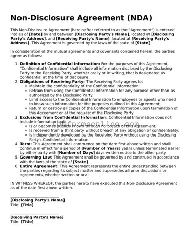 Valid Non-disclosure Agreement Template