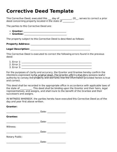 Valid Corrective Deed Template