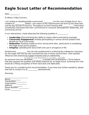 Valid Eagle Scout Letter of Recommendation Template