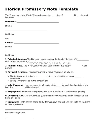 Printable Florida Promissory Note Template