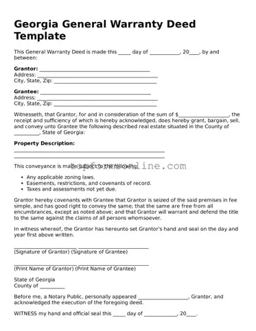 Printable Georgia Deed Template