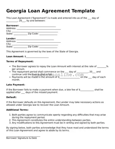 Printable Georgia Loan Agreement Template