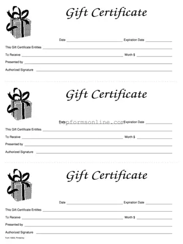 Fill Out a Valid Gift Certificate Form