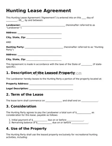 Valid Hunting Lease Agreement Template