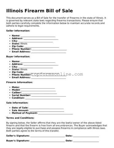 Printable Illinois Firearm Bill of Sale Template