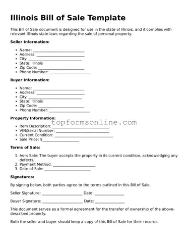 Printable Illinois Bill of Sale Template