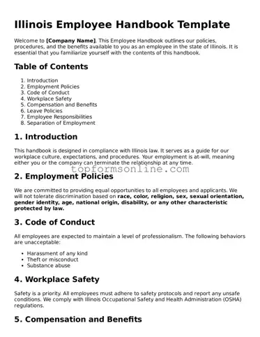 Printable Illinois Employee Handbook Template