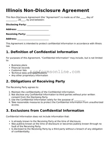 Printable Illinois Non-disclosure Agreement Template