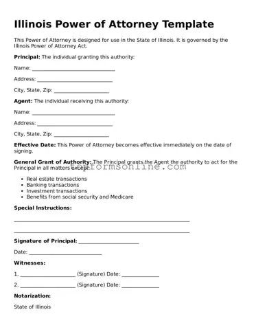 Printable Illinois Power of Attorney Template
