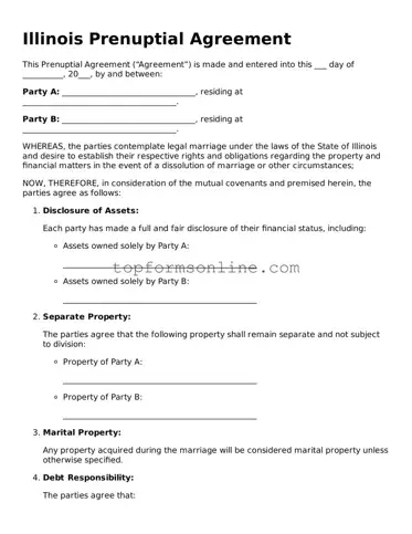 Printable Illinois Prenuptial Agreement Template
