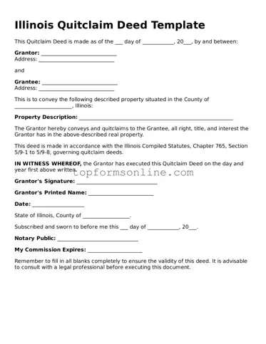Printable Illinois Quitclaim Deed Template