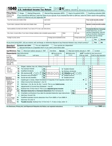 Fill Out a Valid IRS 1040 Form