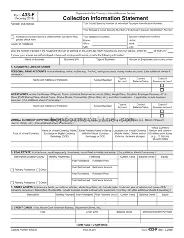 Fill Out a Valid IRS 433-F Form