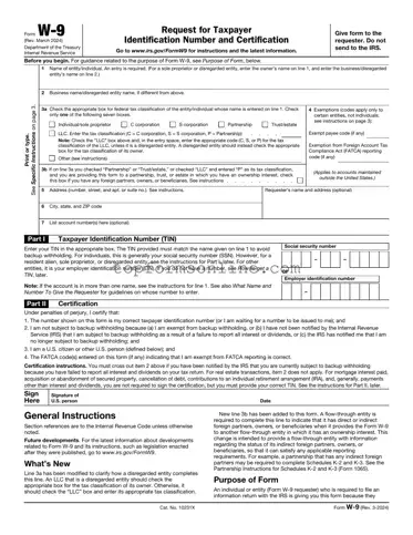 Fill Out a Valid IRS W-9 Form