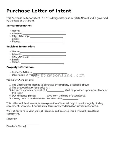 Valid Purchase Letter of Intent Template