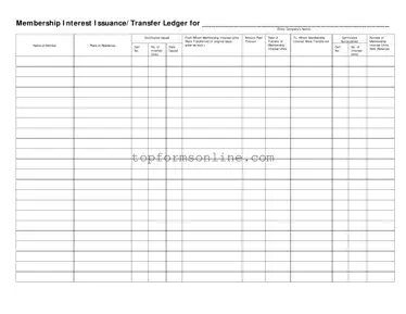 Fill Out a Valid Membership Ledger Form