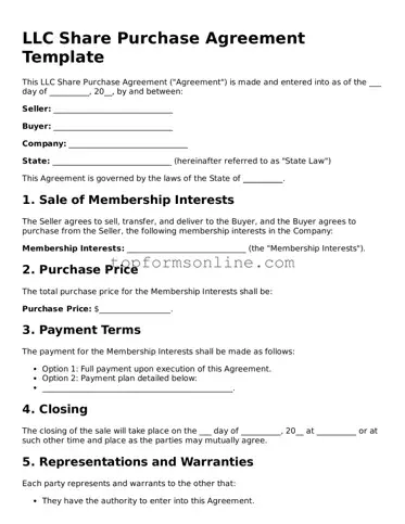 Valid LLC Share Purchase Agreement Template