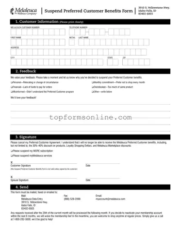 Fill Out a Valid Melaleuca Cancellation Form