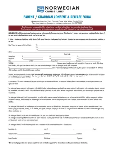 Fill Out a Valid NCL Parental Consent Form