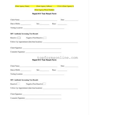 Fill Out a Valid Negative Hiv Test Form