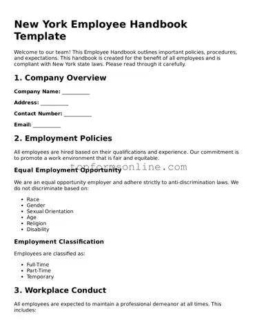 Printable New York Employee Handbook Template