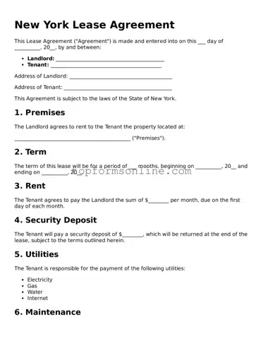 Printable New York Lease Agreement Template