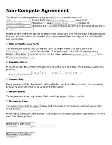 Valid Non-compete Agreement Template