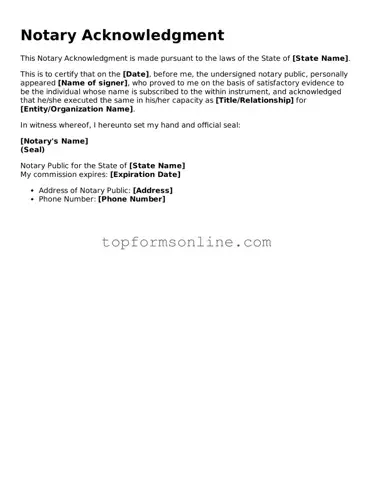 Valid Notary Acknowledgement Template