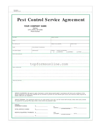 Fill Out a Valid Pest Control Contract Form