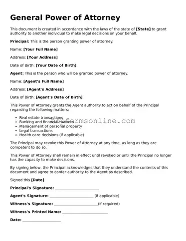 Valid Power of Attorney Template