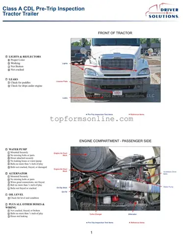 Fill Out a Valid Pre Trip Inspection Checklist Form