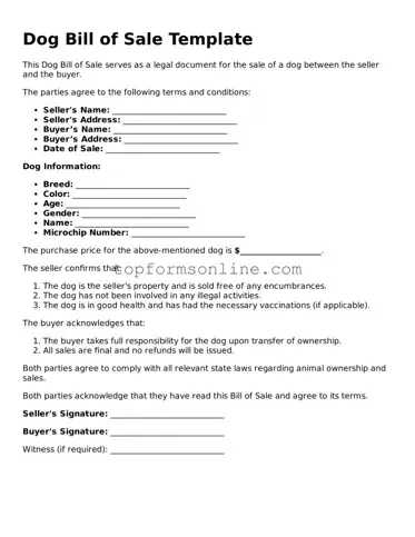 Valid Dog Bill of Sale Template