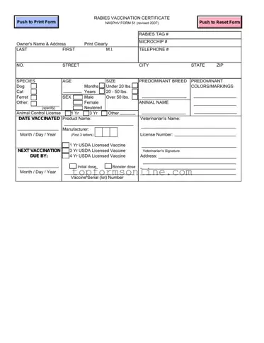 Fill Out a Valid Rabies Certificate Form