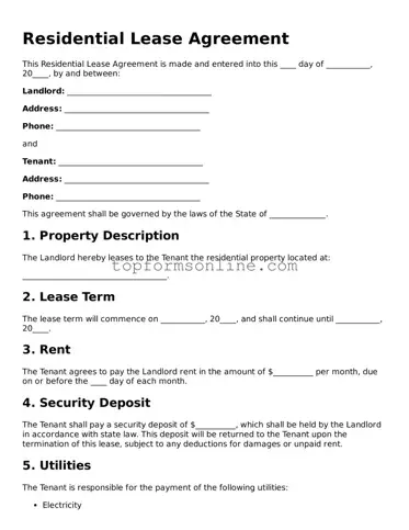 Valid Residential Lease Agreement Template